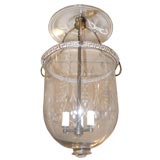 Vintage belljar lantern with wheat etchings fully wired