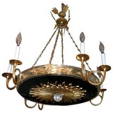 French gilt bronze and Plexiglas chandelier
