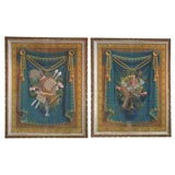 Pair of 18th century French painted panels