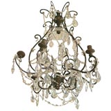 19th c. Iron and Crystal Chandelier