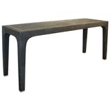 Console table in shagreen with bone inlays by Karl Springer