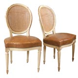 Set of 8 19th C. Louis XVI Caned back Dining chairs