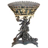 Wooden Jardiniere with Vine Motif