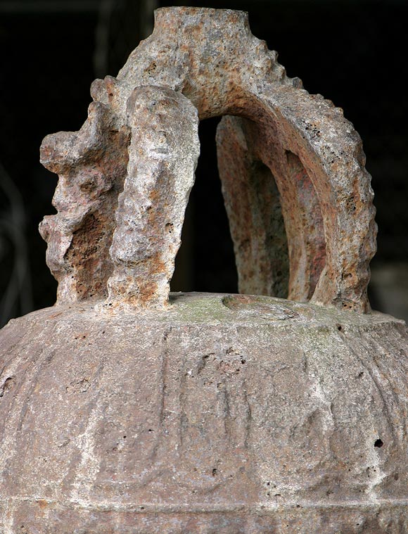 Japanese cast iron temple bell from the Meji period.