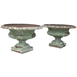 Pair of Green French Urns