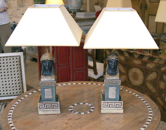 Pair Empire style lamps
