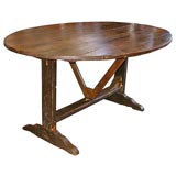 Antique French Wine Tasting Table with Tilt Top