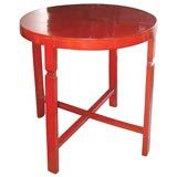 Chinese Red Lacquered End Table