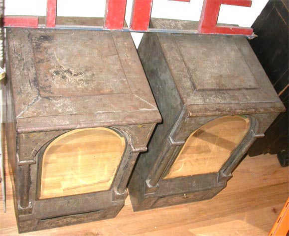 Pair of Coal Box Storage End Tables