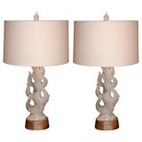 Pair of Italian Alabaster Lamps