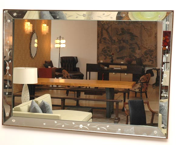 Flower Etched Mirror