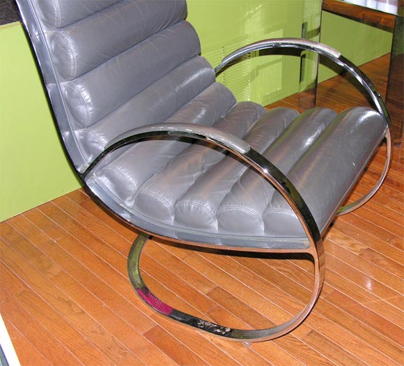 American Leather Arm Chair in the Style of Milo Baughman
