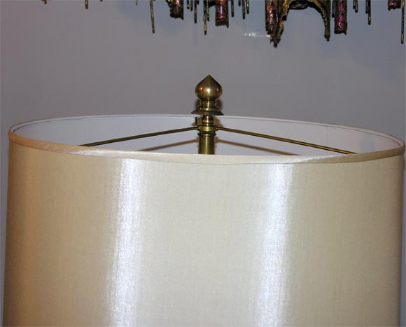 A Pair of  Pewter and Brass Classic Modern Table Lamps 2
