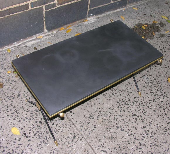 Pair of French Modernist Tables with Slate Tops In Excellent Condition In New York, NY