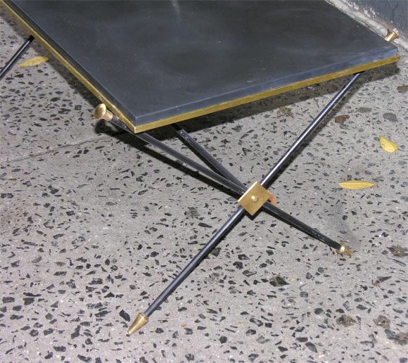 Pair of French Modernist Tables with Slate Tops 1