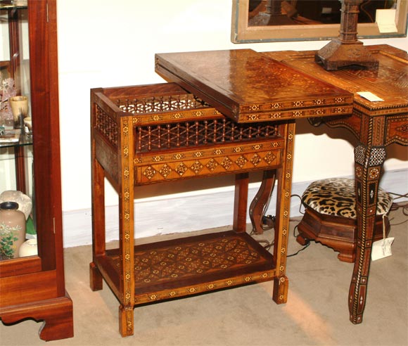 Bone A pair of Ottoman inlaid game tables