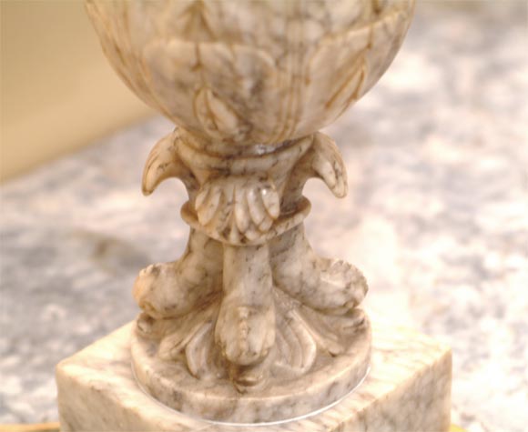 Pair of Alabaster Urn Lamps