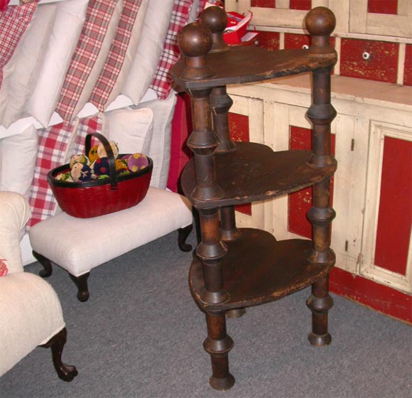 Folky Handmade 3 tier 1890's Heart Shelf