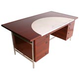 Edward Wormley Dunbar Desk with White Leather Top