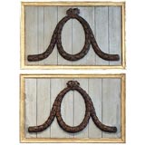 PAIR FRAMED PANELS WITH CARVED DECORATION