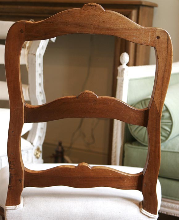18th Century Louis XV Period Walnut Side Chair with Upholstered Seat 2