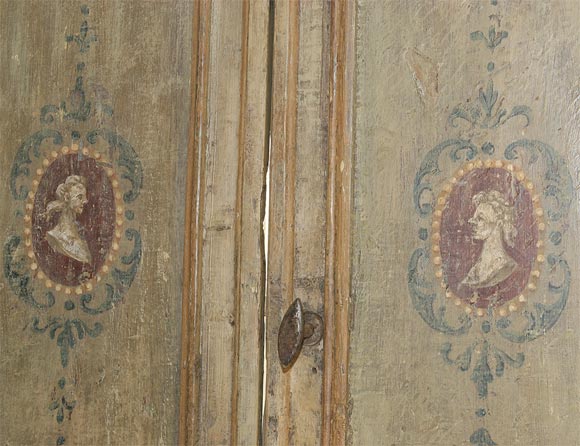 18th Century and Earlier 18th c. Italian Painted Door and Frame