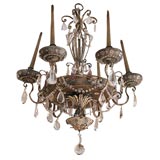 IRON AND CRYSTAL FRENCH CHANDELIER, 1930
S IRON AND CRYSTAL FRENCH CHANDELIER, 1930
S