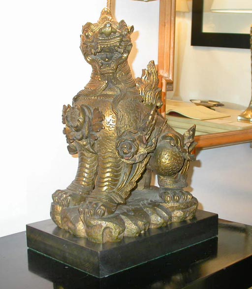 American Pair of James Mont Foo Dog Lamps