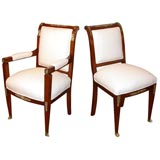 #1008 Set of Four Empire Style Arm/Side Chairs