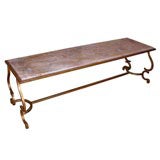 Gilt Metal & Marble  Coffee Table by French Designer Ramsay