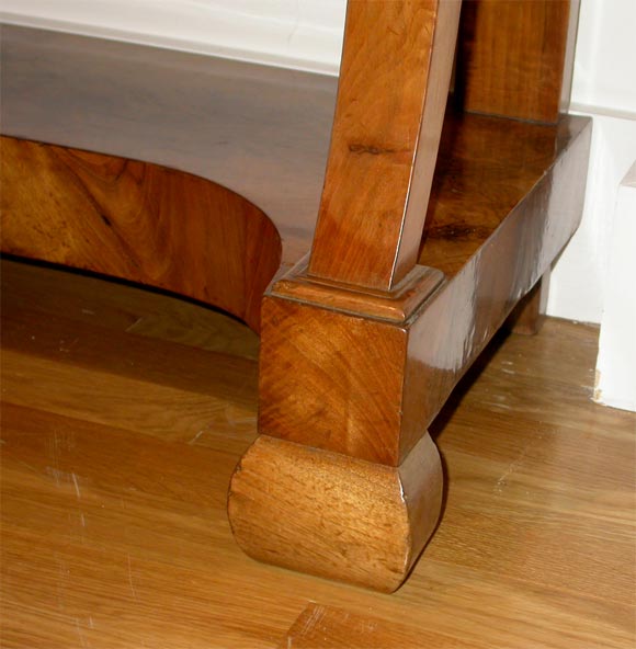 #1081 Empire Console Table of Walnut & Marble