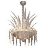 Unique Murano Glass Chandelier with Feather Design
