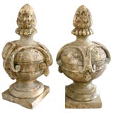 Italian 19th C. Pair of Stone Garden Finials