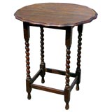 Oval Oak Spindle Leg Side Table