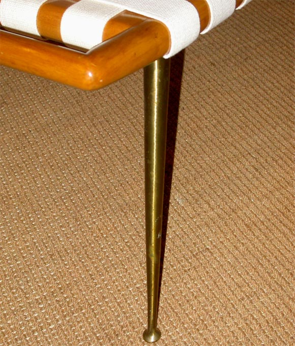 Mid-20th Century Webbed Bench by T.H. Robsjohn-Gibbings for Widdicomb