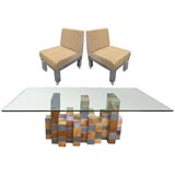 Paul Evans Dining Table and Six Chairs