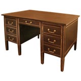 Leather Clad Desk with Studding in the Style of Billy Haines