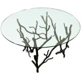 Fabulous Maison Jansen Twig Dining Table with Glass Top