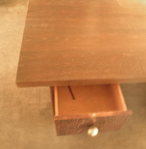 French Ceruse Double Pedestal Executive Desk