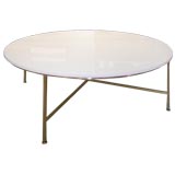 Paul McCobb Directional vitrilite & brass round coffe table