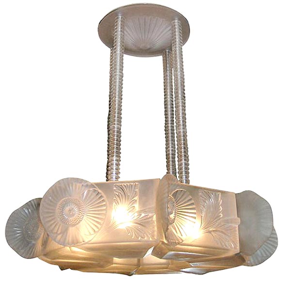 French Art Deco Chandelier by Rene Lalique