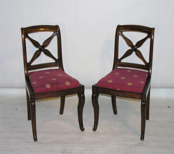 Set of Four Charles X Mahogany  Chairs