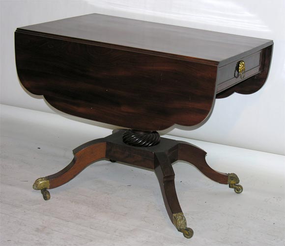 New York drop Leaf table with Lion Mounts