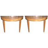 Pair of English Regency Demi lune Console Tables