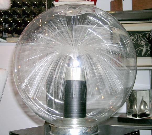 Glass Fiber Optic Sculpture Light 1970's