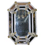 Venetian Mirror With Gold Dust Flowers and Leaves