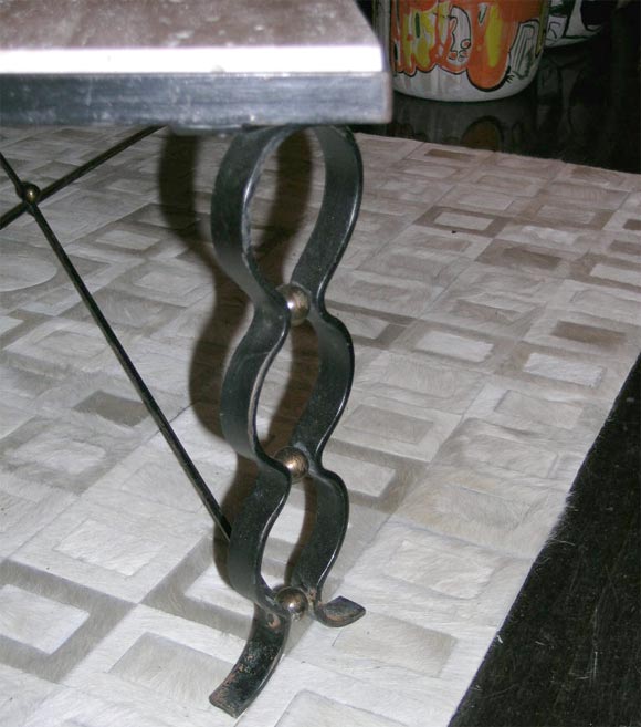 French ondulation coffee table by Jean Royere