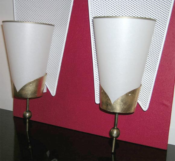 20th Century Pair of Sconces by Mathieu For Sale