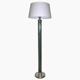 wood and nickel column floor lamp