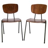 Set of 6 french "school" chairs